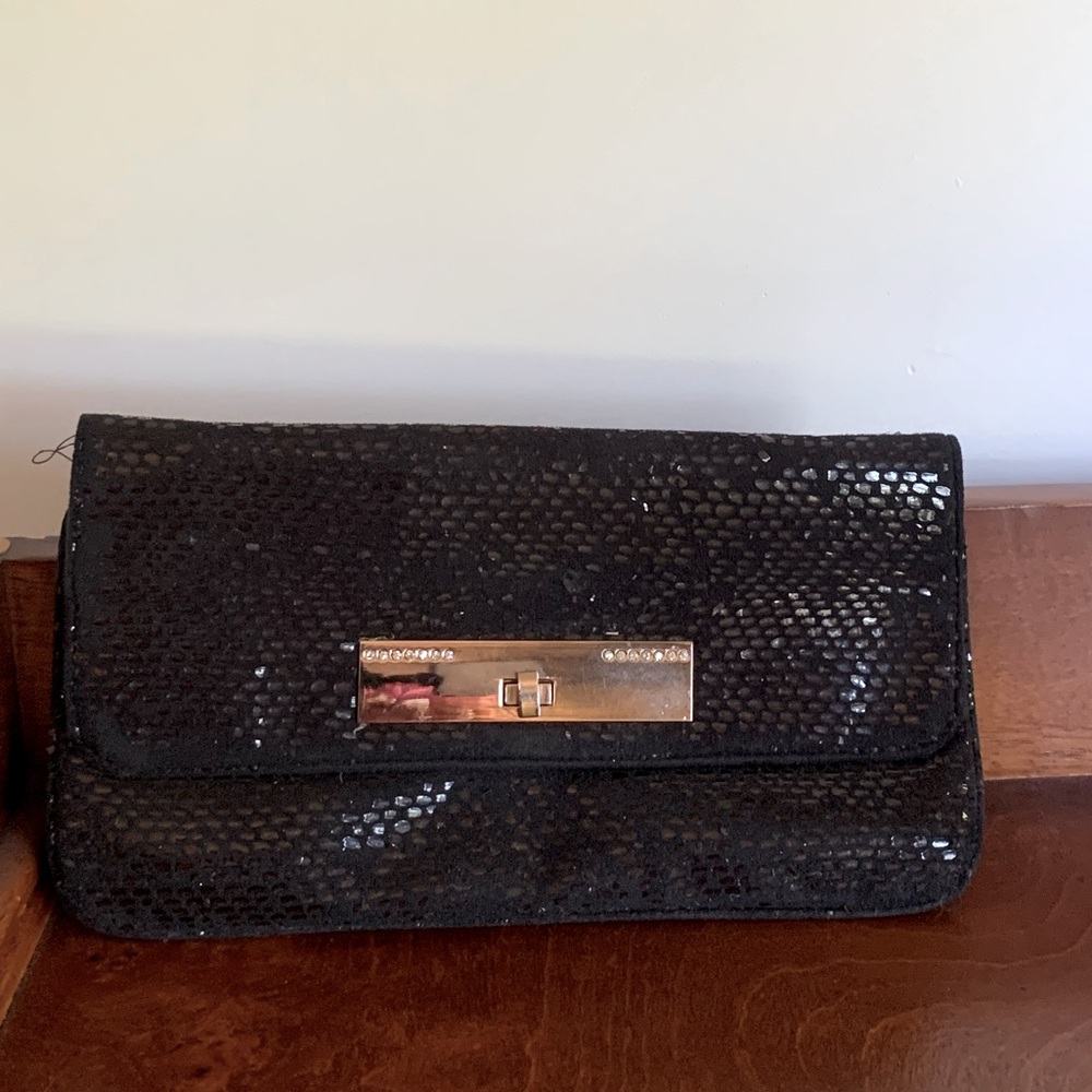 Black clutch with sequins